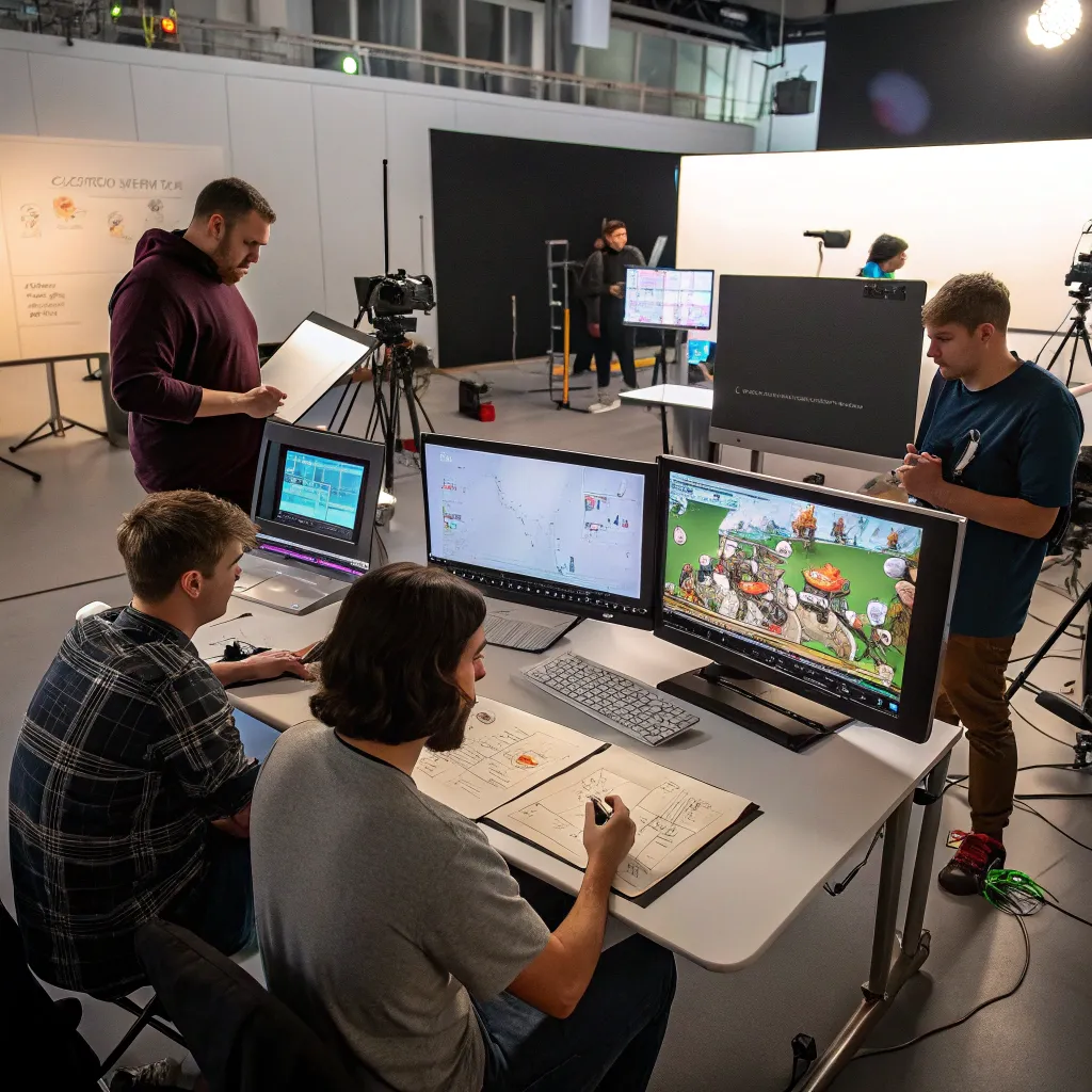 Creative animation team at work